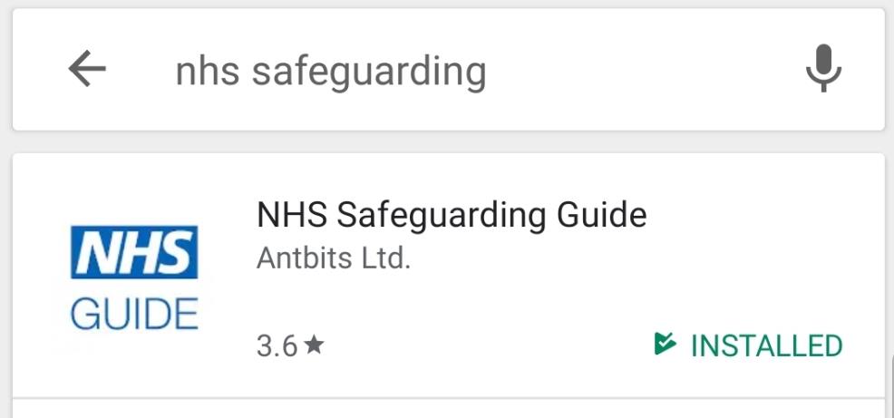 NHS safeguarding search